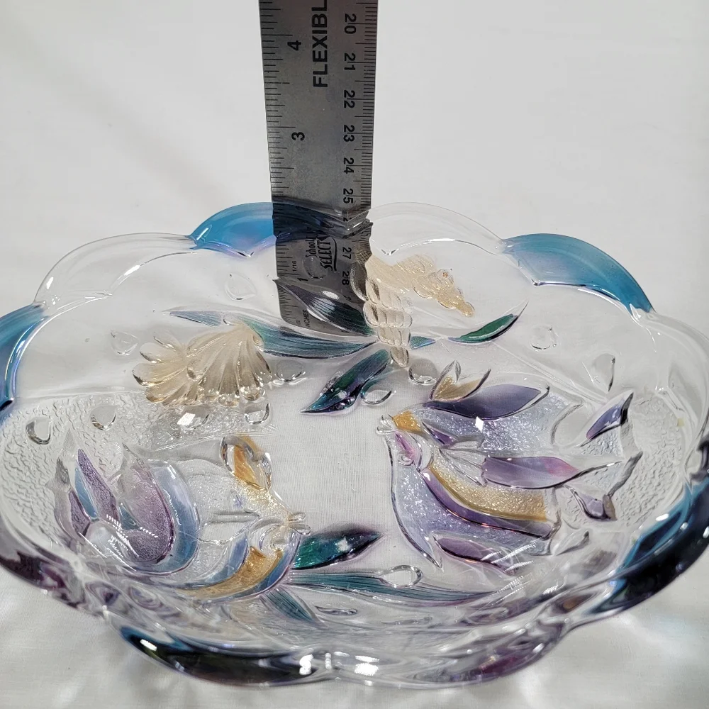 Mikasa Savoir Vivre Key Largo Tropical Fish Stained Glass Oval Bowl Dish trinket